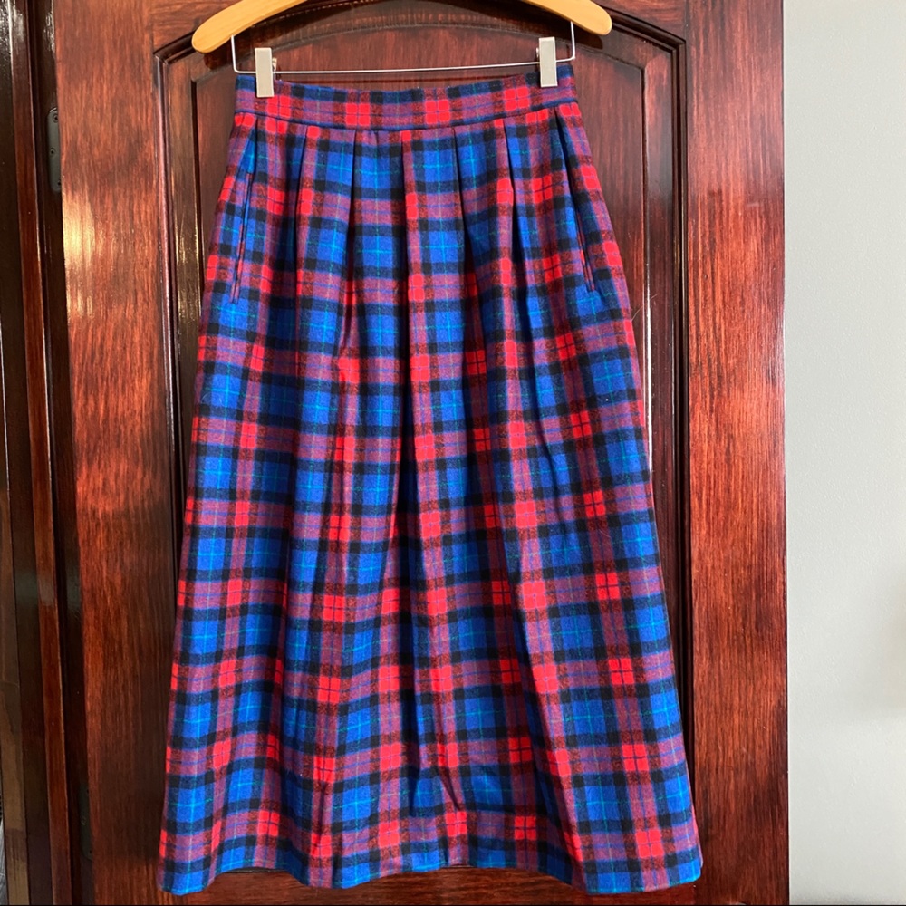Vintage Pendleton High Waist Plaid Skirt-28” Waist